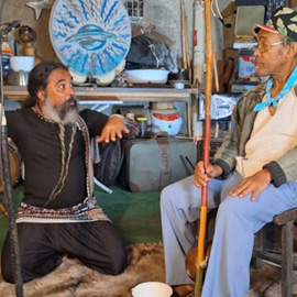 Equipe da Kalakuta durante gravação de bastidores do projeto "Berimbau - Arco Sonoro Ancestral"